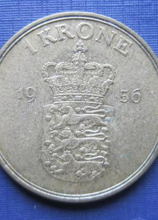 Монета 1 крона данію 1956