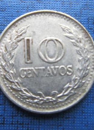 Монета 10 сентаво колумбія 1969