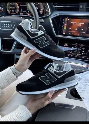 Женские кроссовки new balance 574 black white