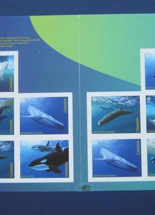 Буклет 2 блоки 10 марок канада 2022 фауна дельфіни кити дотику...