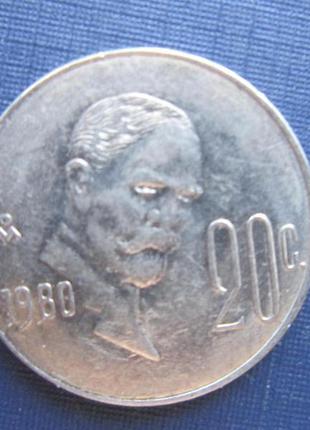Монета 20 сентаво мексика 1980