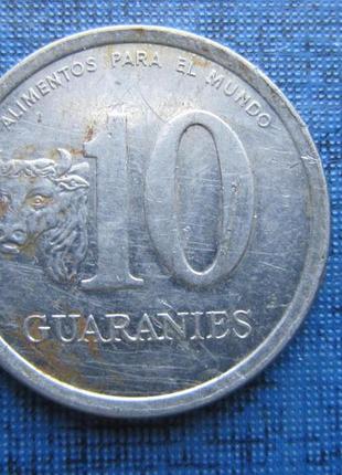 Монета 10 гуарані парагвай 1984 1976 1980 1986 фао фауна коров...