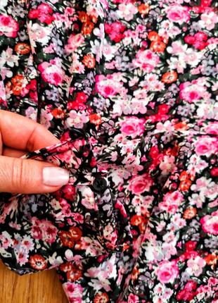 Блуза с рукавом в цветочек3 фото