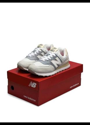 Жіночі кросівки new balance 574 gray yellow