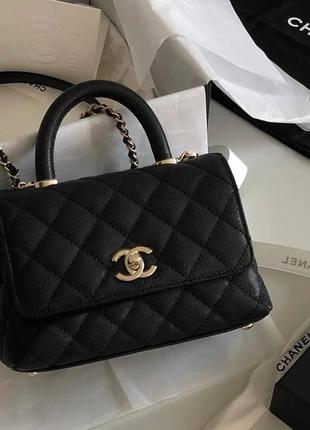 Жіноча сумочка chanel mini  coco handle noir