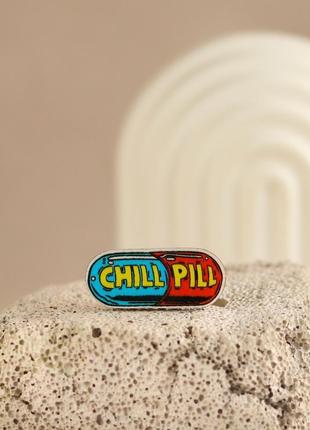 Дерев'яний значок chill pill