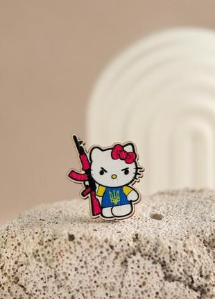 Дерев'яний значок hello kitty