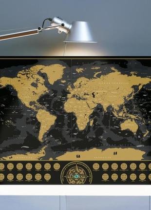 Скретч карта мира в тубусе (формат а1)3 фото