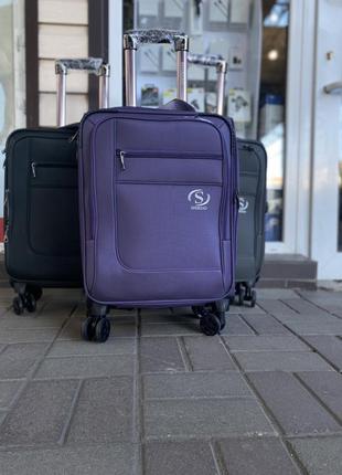 Дорожня валіза ручна поклажа на 4 колесах фіолетова2 фото