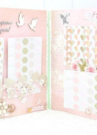 Большой свадебный альбом ручной работы , подарок на свадьбу молодоженам