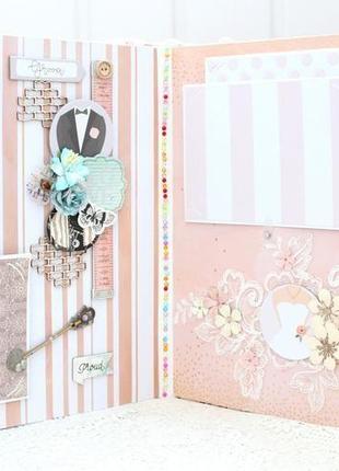 Большой свадебный альбом ручной работы , подарок на свадьбу молодоженам