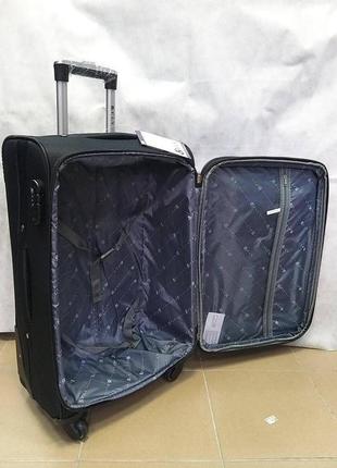 Набор тканевых чемоданов fly 8303-4 на 4 колесах 3 штуки черный3 фото