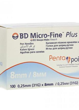 Голки bd micro-fine+ «мікрофайн» 8 мм 1 шт.