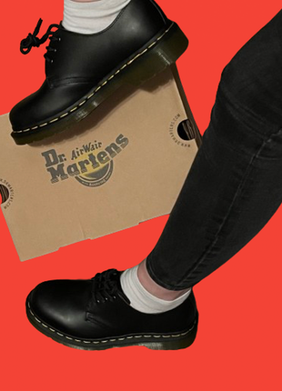 Original🔥 dr. martens 11838001 nappa туфли 1461 black steть черные кожа ботинки unisex1 фото