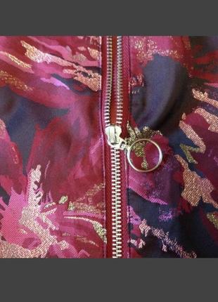 Брендовая юбка на молнии ichi парча цветы этикетка2 фото