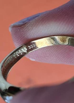 Золотое кольцо 333 пробы с аквамарином и бриллианами4 фото