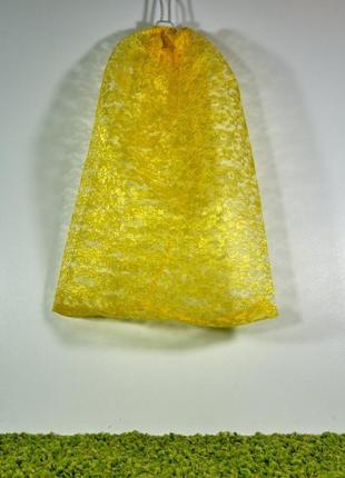 Мешочек гипюровый жёлтый2 фото