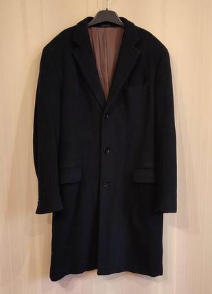 Etnea tein-kaller l.uomo стильное мужское черное приталенное шерстяное пальто