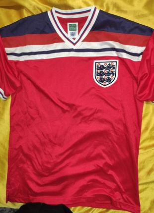 Спорт футбольна футболка score draw retro england football 1982 world cup away shirt red .л7 фото