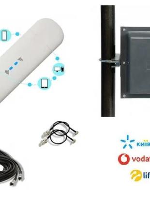 Комплект 4g wifi usb роутер zte mf79u + 4g антена mimo 2x17 дб