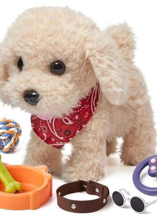 Інтерактивна іграшка собака на повідці з аксесуарами