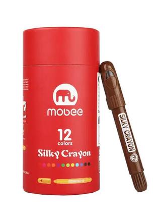 Воскові олівці для малювання крайони (crayons) mobee 12 кольорів