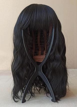 Короткая черная парика, каре, с чёлкой, термостойкая, новая, парик1 фото