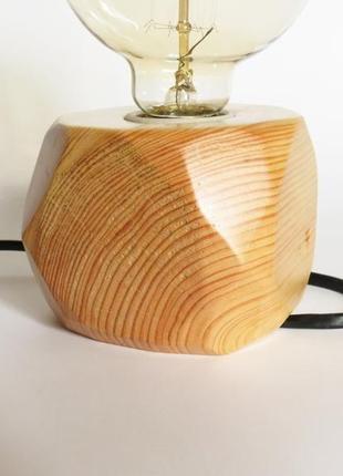 Деревянная лампа в стиле лофт,настольная лампа эдисона.3 фото
