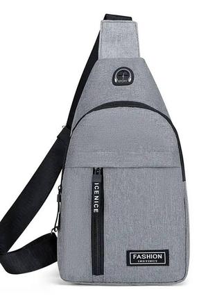 Нагрудная городская мужская сумка через плечо, слинг спортивный 28х16х6 см4 фото