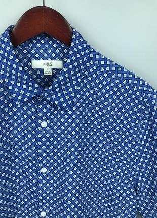 Marks &amp; spencer mens geometric print ss ss shirt мужская рубашка с коротким рукавом7 фото