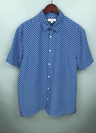 Marks &amp; spencer mens geometric print ss ss shirt мужская рубашка с коротким рукавом5 фото