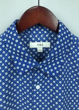 Marks &amp; spencer mens geometric print ss ss shirt мужская рубашка с коротким рукавом8 фото