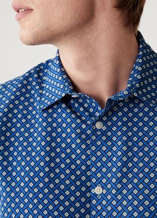 Marks &amp; spencer mens geometric print ss ss shirt мужская рубашка с коротким рукавом4 фото