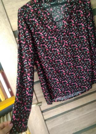 Блуза-рубашка в цветочный принт janina2 фото
