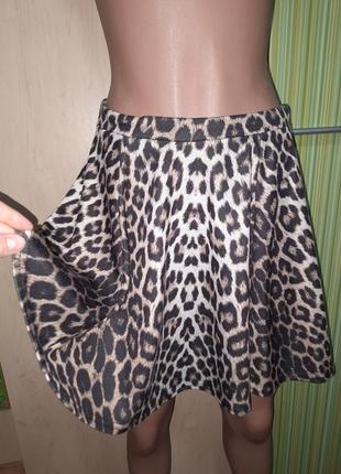 Леопардовая юбка 36 размера3 фото