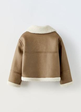 Дубленка из искусственного замша zara 9-10 лет (134 - 140 см)5 фото