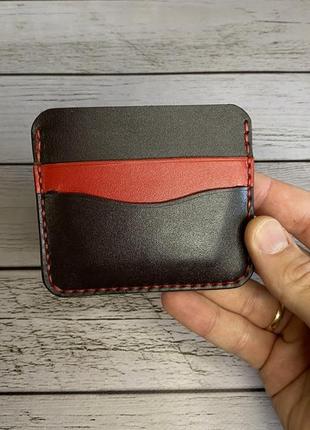 Картхолдер кожаный, кошелек для кредитных карт из натуральной кожи ручная работа3 фото