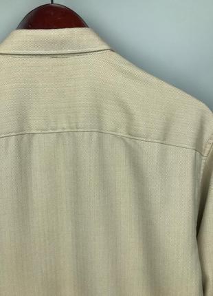 River island mens herringbone beige shirt мужская рубашка8 фото