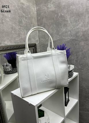Женская стильная и качественная сумка из эко кожи белая1 фото