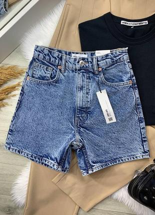 Джинсовые шорты mom fit bermuda zara6 фото