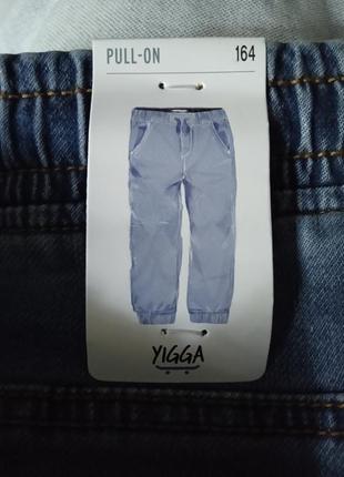 Новые с биркой синие джинсы джоггеры в спортивном стиле (хлопок) yigga