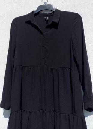 Чёрное ярусное платье vero moda3 фото