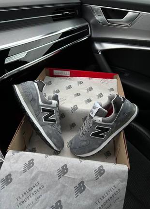 Чоловічі кросівки в стилі new balance 574 нью беленс / демісезонні / весняні, літні, осінні / взуття / замша / білі, чорні, сірі, сині1 фото