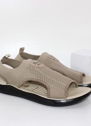 Легкие босоножки бежевые, текстильные босоножки женские, текстильные босоножки бежевые, телесные босоножки женские