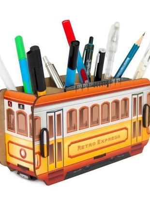 Органайзер для ручек и карандашей «ретро трамвай»1 фото