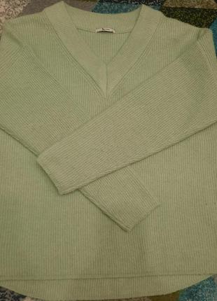 Кофта, светр з вирізом м'ятного кольору8 фото