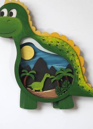3д дерев'яна розмальовка динозаврик1 фото