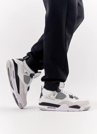 Мужские кроссовки в стиле nike air jordan 4 retro найк джордан / демисезонные / весенние, летние, осенние / обувь / кожа, нубук / белые, черные, серые4 фото