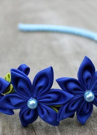 Синий ободок для волос для подруги невесты, подарок девушке на день рождения2 фото