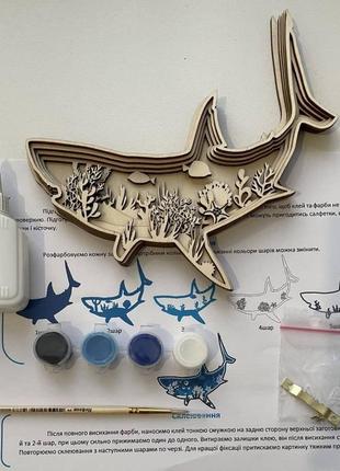 3д розмальовка акула